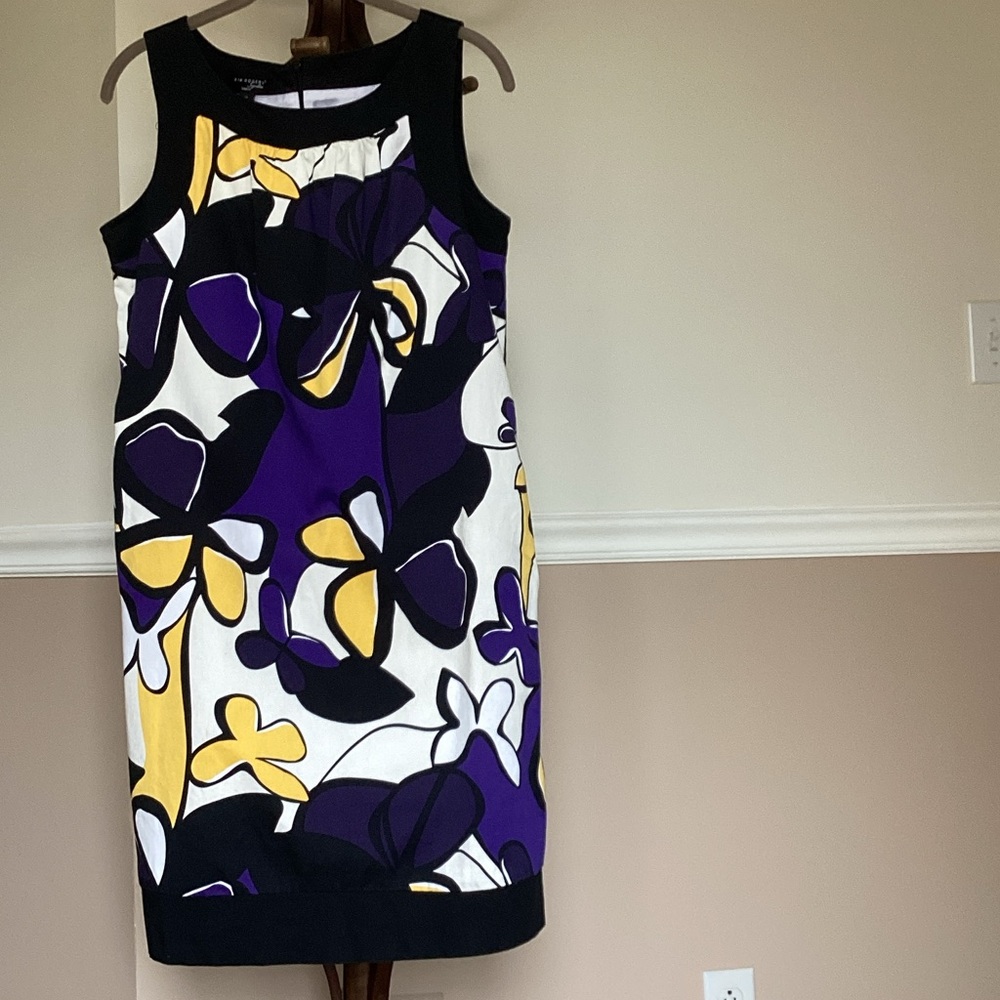 Kim Rogers Floral Midi Dress - Purple, Yellow, Black